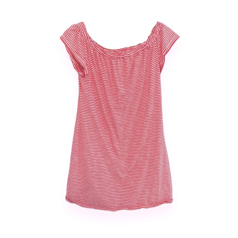 Vineyard Vines Pink & White Off-Shoulder Cotton Dress size women’s medium M